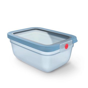 EMSA ONECLICK levensmiddelenbak 1,5 L rechthoekig blauw deksel transparante box 3110601755