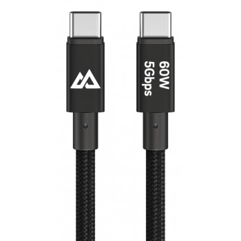 Black Rock USB-C naar USB-C kabel 60W 5Gbps 1,2m zwart 00201764