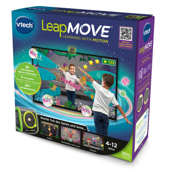 VTech LeapMOVE fitnesstracker voor kinderen met spellen en uitdagingen, kleuren-lcd, spatwaterdicht, oplaadbaar, blauw/groen 80-618704