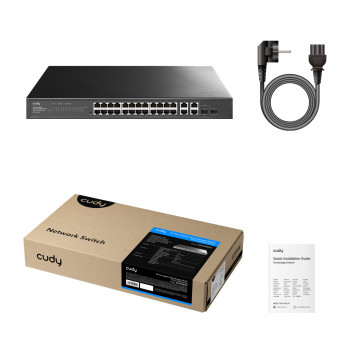 Cudy GS1028ES2 26-poorts Gigabit Ethernet switch met 2 combo SFP