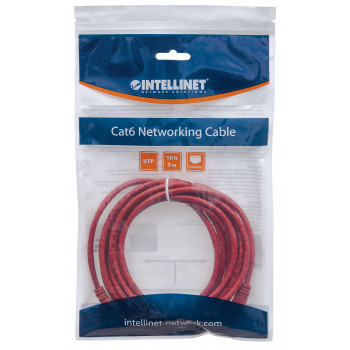 Intellinet Cat6 UTP patchkabel, 2x RJ45, aangegoten, 7,5 m, rood (342193)