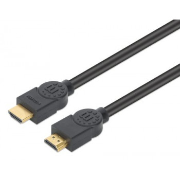 MANHATTAN CL3 4K@60Hz High-Speed-HDMI-kabel met Ethernet, 8 m, in-wall goedgekeurd, HDR, verguld, dubbel afgeschermd, zwart (356985)