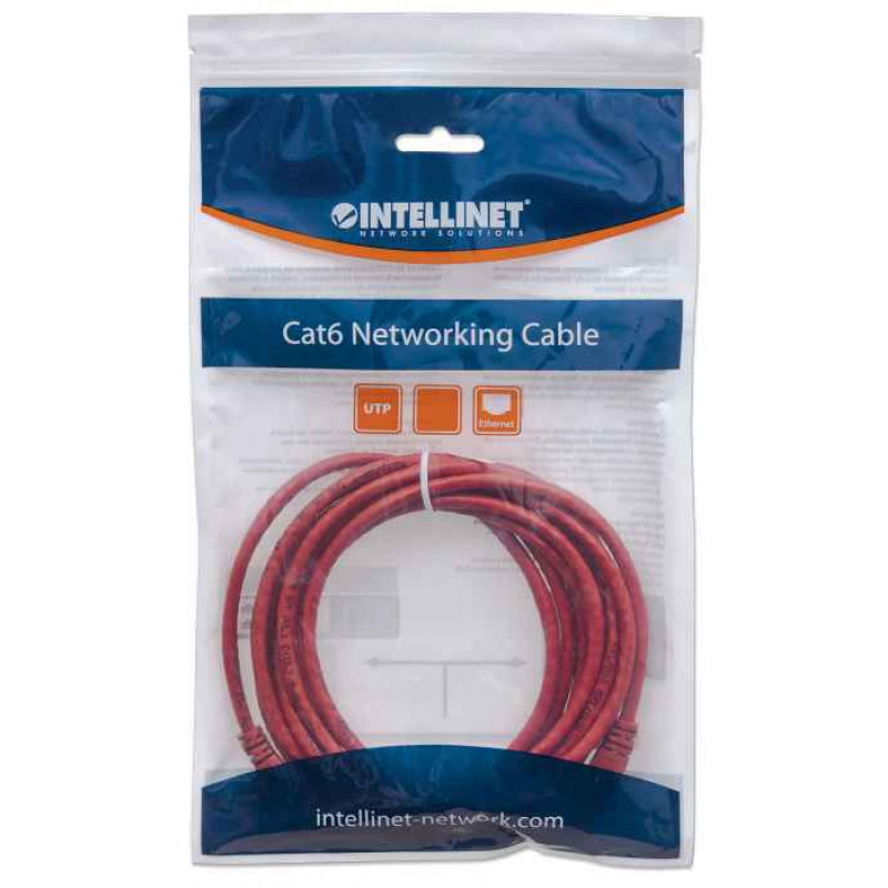 Intellinet Cat6 UTP patchkabel, RJ45, aangegoten, 1,5 m, rood 342155
