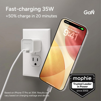 mophie wandadapter USB-C 35W GaN wit (409917045)