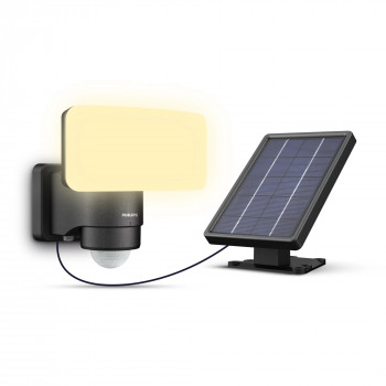 Philips LED solar buitenwandlamp Tylus 3000K zwart 100lm IP44 PIR 00231931