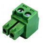 VIVOLINK 2-polige groene Phoenix-stekkerverbinder, 5,08 mm rastermaat, schroefaansluiting, 12 A, 320 V