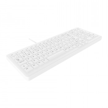 CHERRY Active Key MedicalKey AK-C7000F-U1-W/UK bedrade USB-toetsenbord, wit/lichtgrijs, IP68 geseald, desinfecteerbaar