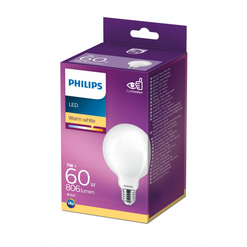 Philips LED Classic 60W G93 E27 warmwit mat niet dimbaar kogellamp