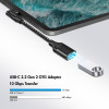 LogiLink CU0100 USB-C naar USB-A adapterkabel, 0,2 m, 10 Gbps, 90° gewinkeld, zwart