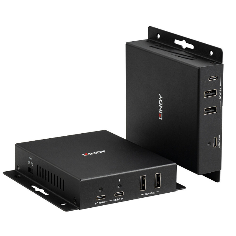 Lindy 100m Cat.6A Type-C 4K60 video- en data-HDBaseT 3.0 extender (39347)