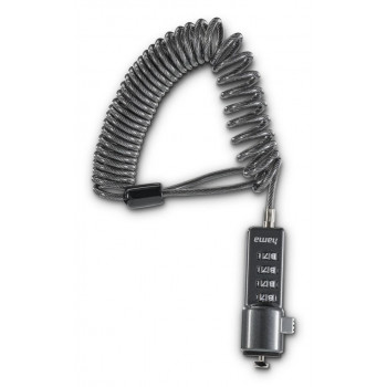 Hama 4-cijferig combinatieslot voor laptops en netbooks, antraciet (00054106)