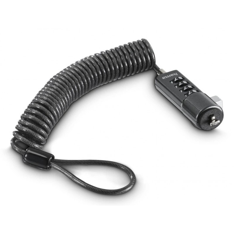 Hama 4-cijferig combinatieslot voor laptops en netbooks, antraciet (00054106)
