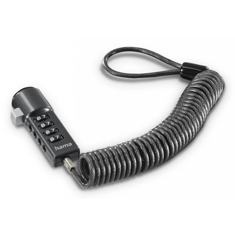 Hama 4-cijferig combinatieslot voor laptops en netbooks, antraciet (00054106)