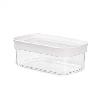 EMSA OPTIMA rechthoekige bewaarbox voor droge levensmiddelen 0,45 L transparant/wit met verse seal, BPA-vrij kunststof (3110600892)