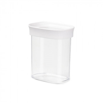 EMSA OPTIMA rechthoekige bewaarbox voor droge levensmiddelen, 0,38 L, transparant met witte deksel, luchtdichte sluiting, BPA-vrij, 1 stuk 3110600891