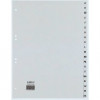 REXEL HETZEL A4 A-Z register, 20-tab, polypropyleen, grijs, 80-80-80 mm perforatie 25240481