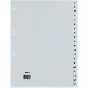 REXEL HETZEL A4 A-Z register, 20-tab, polypropyleen, grijs, 80-80-80 mm perforatie 25240481