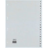 REXEL HETZEL A4 A-Z register, 20-tab, polypropyleen, grijs, 80-80-80 mm perforatie 25240481