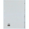 REXEL HETZEL A4 A-Z register, 20-tab, polypropyleen, grijs, 80-80-80 mm perforatie 25240481
