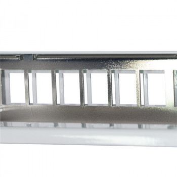 LogiLink 19 inch Keystone patchpanel, 24 poorten, afgeschermd, lichtgrijs (RAL7035), 1U, voor maximaal 24 Keystone-modules, 1 st. (NK4073)