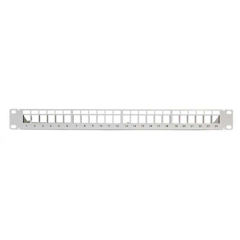 LogiLink 19 inch Keystone patchpanel, 24 poorten, afgeschermd, lichtgrijs (RAL7035), 1U, voor maximaal 24 Keystone-modules, 1 st. (NK4073)