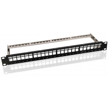 Microconnect PP-027 24-poorts Cat6 UTP patchpanel, 1U rackmount, zwart