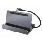 LogiLink UA0408 USB-C dockingstation met tabletstandaard, HDMI 4K@60Hz, 100W PD, Gigabit Ethernet, zilver