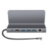 LogiLink UA0408 USB-C dockingstation met tabletstandaard, HDMI 4K@60Hz, 100W PD, Gigabit Ethernet, zilver