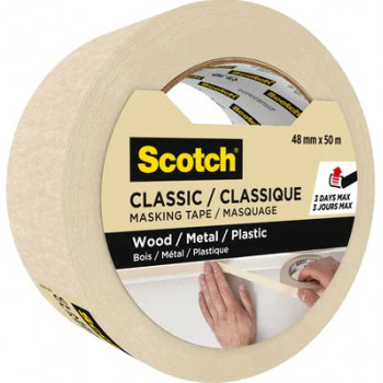 3M Classic 2000 schildersafdekband, beige, 48 mm x 50 m, PEFC-gecertificeerd (CLASSIC-4850 PEFC)