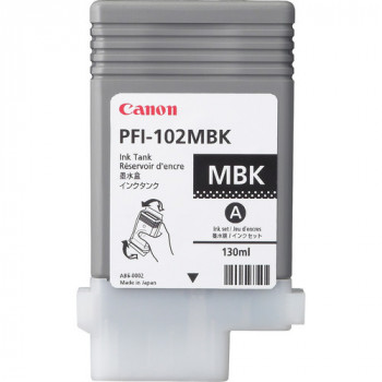 Canon PFI-102MBK mat zwart pigment inktank 130 ml voor imagePROGRAF iPF500, iPF600, iPF700, iPF710, iPF720 31CANPFI102MBK