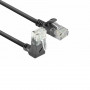 ACT DC4901 1m CAT6A U/UTP LSZH slimline patchkabel, zwart, RJ45 90° haaks naar recht