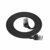ACT DC4901 1m CAT6A U/UTP LSZH slimline patchkabel, zwart, RJ45 90° haaks naar recht