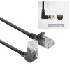 ACT DC4901 1m CAT6A U/UTP LSZH slimline patchkabel, zwart, RJ45 90° haaks naar recht