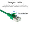 ACT groene 1 m LSZH S/FTP CAT6A slimline patchkabel met RJ45-stekkers, snagless (DB7701)