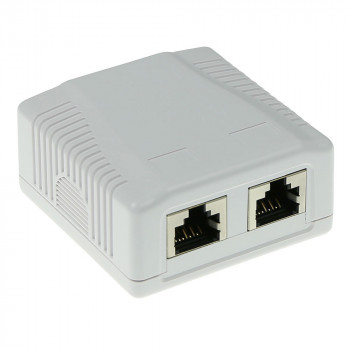 ACT FA6004 CAT6 afgeschermde 2-poorts opbouwdoos, wit