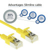 ACT DC7830 geel 0,15m LSZH U/FTP CAT6A datacenter slimline patchkabel snagless RJ45