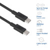 ACT USB 2.0 240W laad-/datakabel USB-C naar USB-C, zwart, 1m (AC3086)