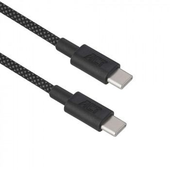 ACT USB 2.0 240W laad-/datakabel USB-C naar USB-C, zwart, 2 m (AC3087)