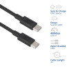 ACT USB 2.0 240W laad-/datakabel USB-C naar USB-C, zwart, 2 m (AC3087)