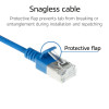 ACT blauwe 10m LSZH S/FTP CAT6A slimline patchkabel met RJ45-stekkers, snagless (DB7610)