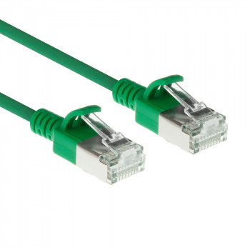ACT groene 0,15 m LSZH S/FTP CAT6A slimline snagless RJ45 patchkabel (DB7730)