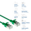 ACT groene 0,15 m LSZH S/FTP CAT6A slimline snagless RJ45 patchkabel (DB7730)