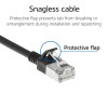 ACT zwarte 3m LSZH S/FTP CAT6A slimline patchkabel snagless met RJ45 stekkers (DB7903)