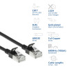 ACT zwarte 0,5m LSZH S/FTP CAT7 slimline patchkabel snagless met RJ45-aansluitingen (DF7900)