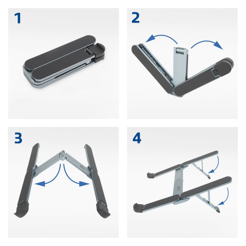 ACT opvouwbare laptopstandaard, aluminium (AC8122)