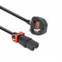 ACT netsnoer UK stekker - C15 IEC Lock+ zwart 2 m, PC3884 (PL0082)