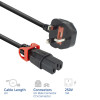 ACT netsnoer UK stekker - C15 IEC Lock+ zwart 2 m, PC3884 (PL0082)