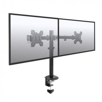 ACT AC8362 dual-monitorarm voor 32 inch schermen, gasveer, tafelklem & doorvoer, zwart