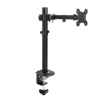 ACT AC8361 monitorarm voor 17-34 inch schermen, gasveer, tafelklem & doorvoer, VESA 75/100, zwart