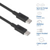 ACT USB 2.0 60W laad-/datakabel USB-C naar USB-C, zwart, 1 meter (AC3082)